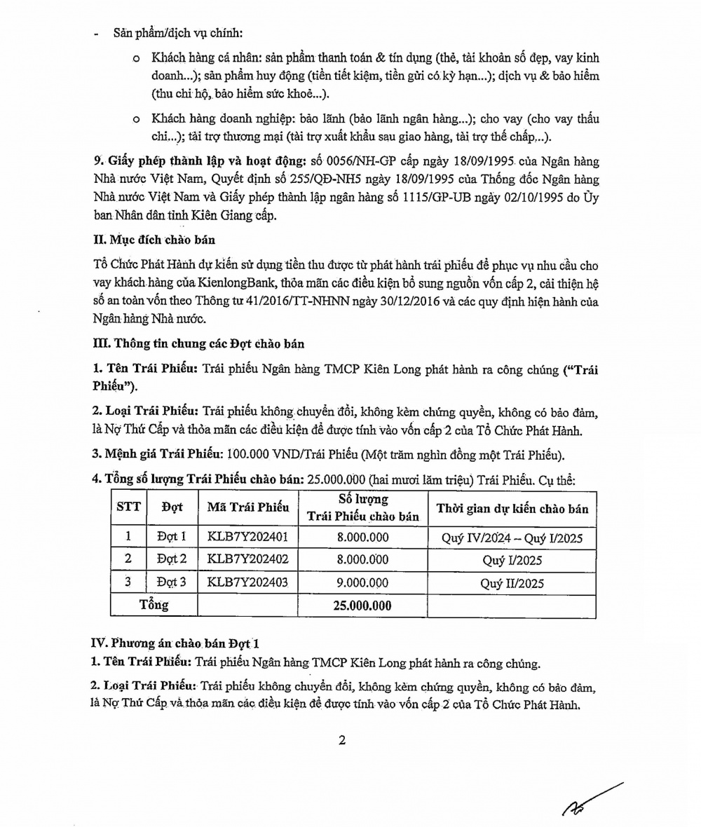 Kienlongbank chào bán trái phiếu ra công chúng đợt 1