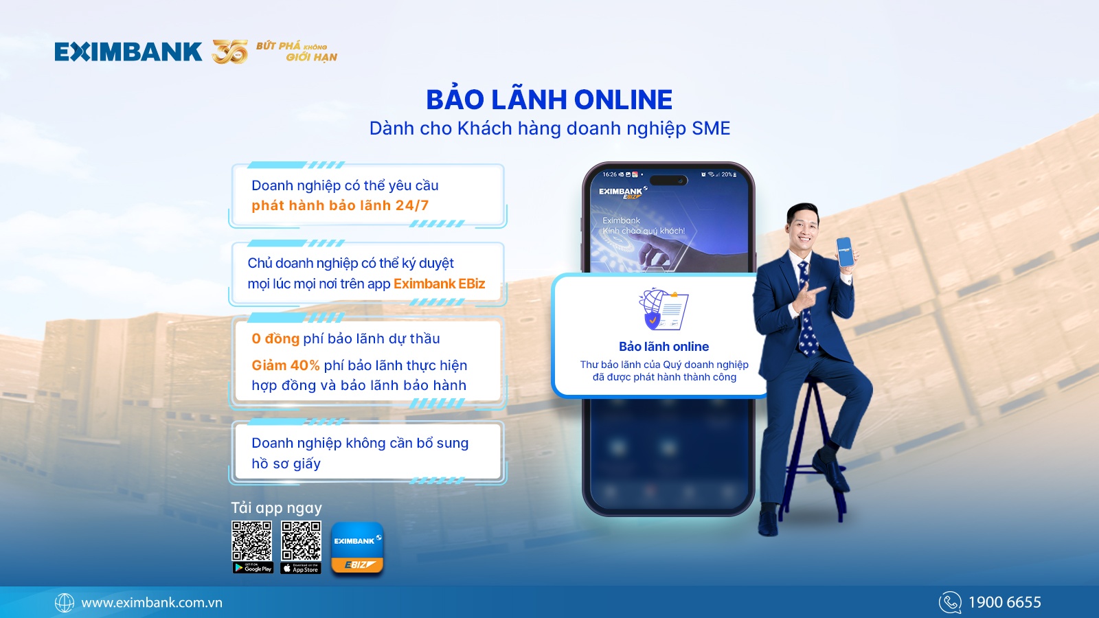 Eximbank EBiz – nền tảng bảo lãnh số cho doanh nghiệp thời 4.0