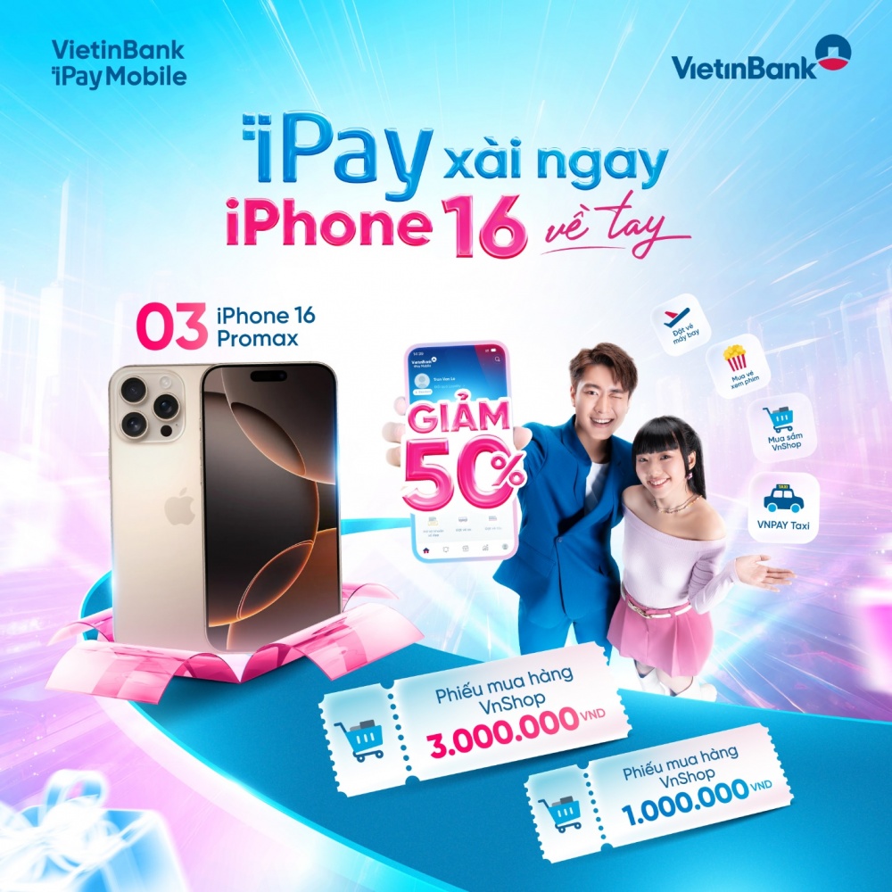 Bùng nổ chương trình ưu đãi “iPay xài ngay – iPhone 16 về tay” từ 2/12/2024 đến hết 23/2/2025