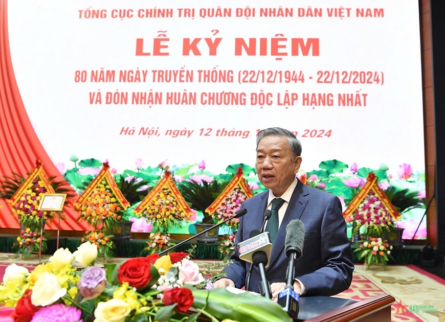 Toàn văn phát biểu của Tổng Bí thư Tô Lâm tại Lễ kỷ niệm 80 năm Ngày truyền thống Tổng cục Chính trị QĐNDVN