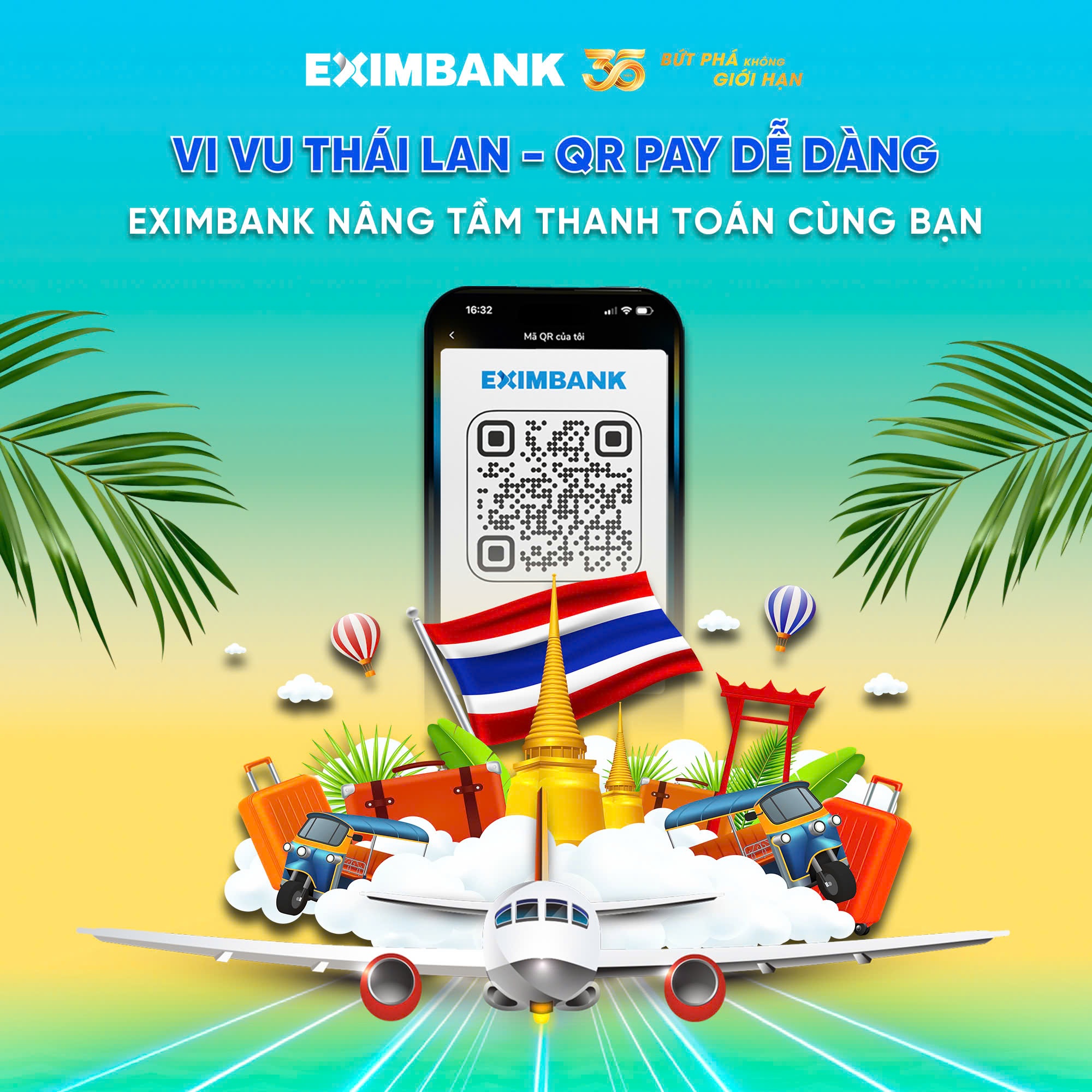 Vi vu Thái Lan không lo tiền mặt với QR Pay từ Eximbank