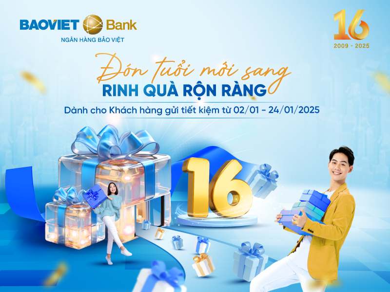 BAOVIET Bank ưu đãi mừng sinh nhật 16 tuổi