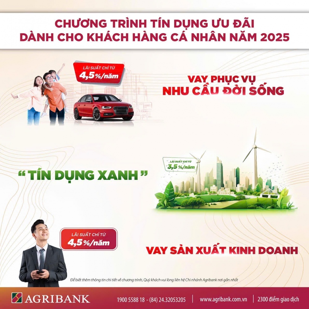 Agribank tung gói tín dụng ưu đãi 