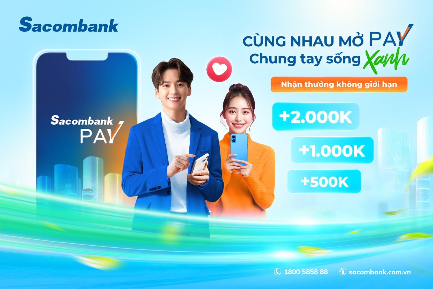 Cùng nhau mở Pay – chung tay sống xanh với Sacombank