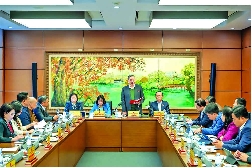 Tổng Bí thư Tô Lâm phát biểu trong Phiên thảo luận ở tổ tại kỳ họp bất thường lần thứ 9, Quốc hội khoá XV