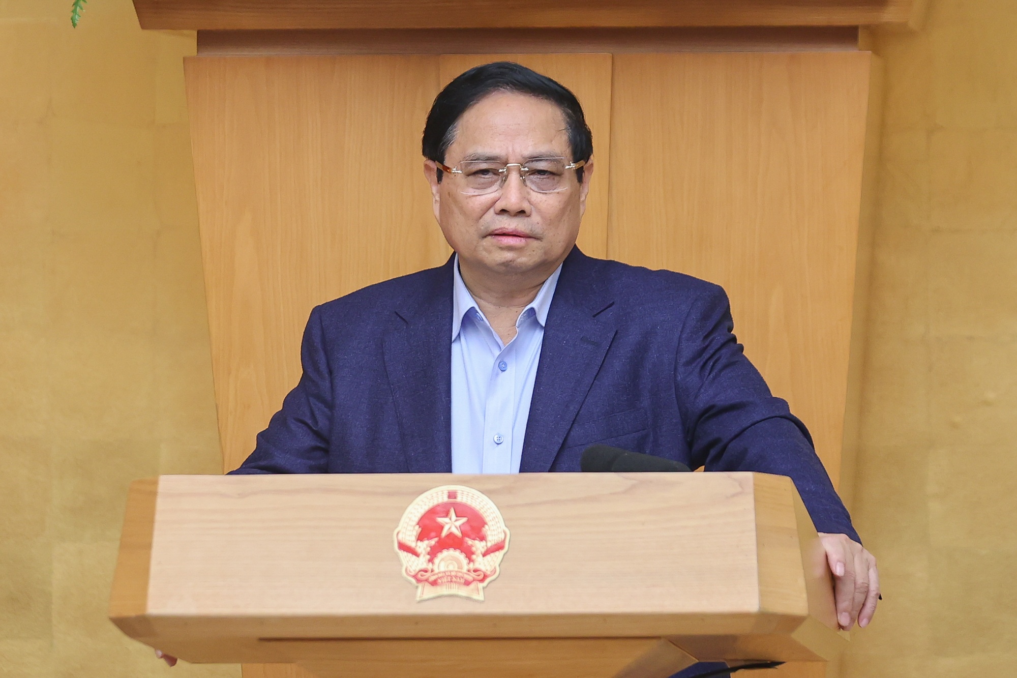 Thủ tướng Phạm Minh Chính phát biểu kết luận phiên họp Chính phủ thường kỳ tháng 2/2025 - Ảnh: VGP/Nhật Bắc Thủ tướng Phạm Minh Chính phát biểu kết luận phiên họp Chính phủ thường kỳ tháng 2/2025 - Ảnh: VGP/Nhật Bắc
