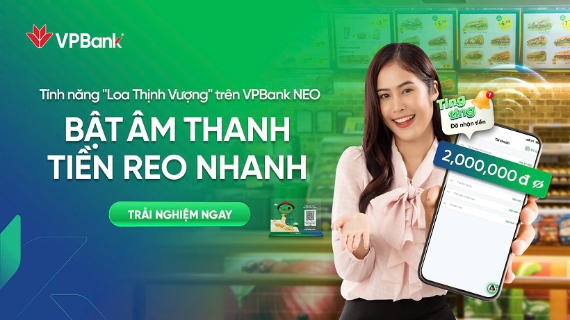 Tính năng thông báo biến động số dư bằng giọng nói qua VPBank NEO