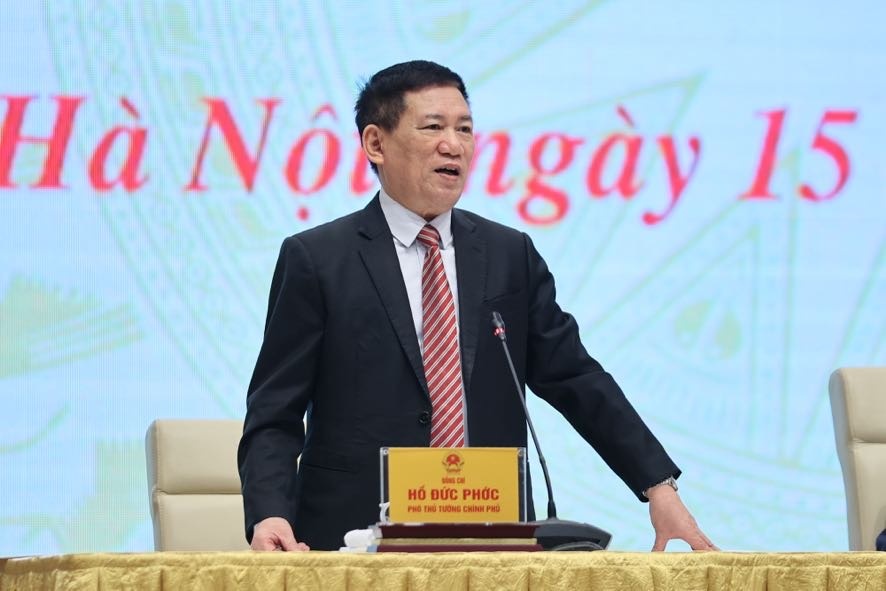 Phó Thủ tướng Hồ Đức Phớc điều hành phiên thảo luận - Ảnh VGP/Nhật Bắc
