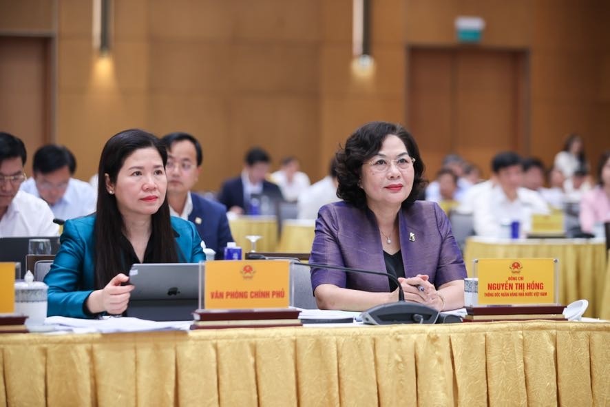 Thống đốc NHNN Nguyễn Thị Hồng tại Hội nghị - Ảnh VGP/Nhật Bắc