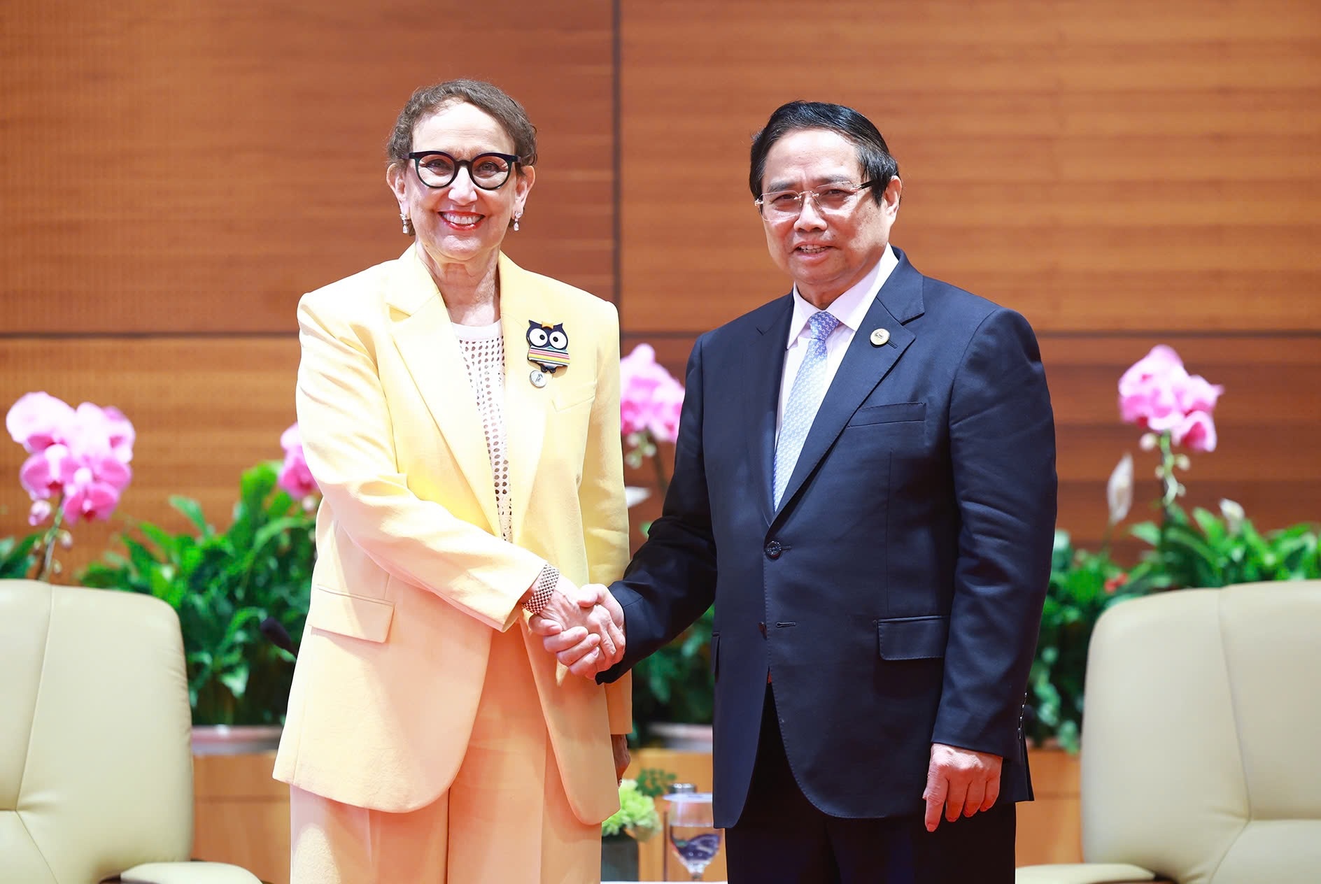 Thủ tướng Phạm Minh Chính tiếp bà Rebeca Grynspan, Tổng Thư ký (TTK) Cơ quan Liên Hợp Quốc về Thương mại và Phát triển (UNCTAD) - Ảnh: VGP/Nhật Bắc