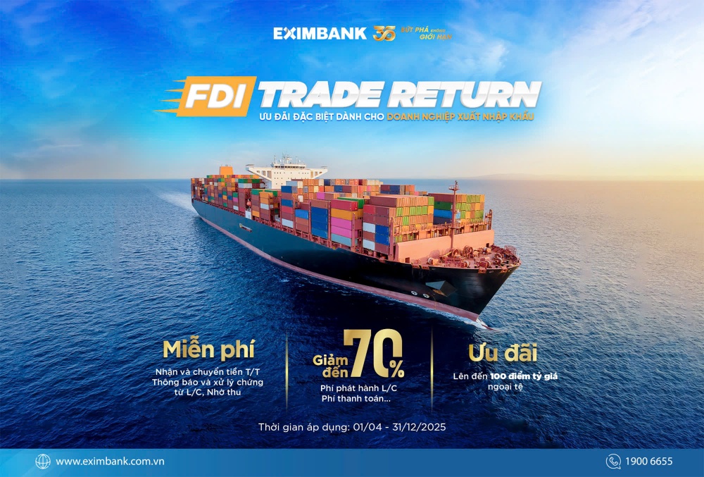 Eximbank ra mắt chương trình Trade Return với nhiều ưu đãi hấp dẫn.