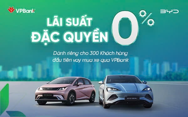 Sở hữu ngay xe điện BYD với lãi suất 0%