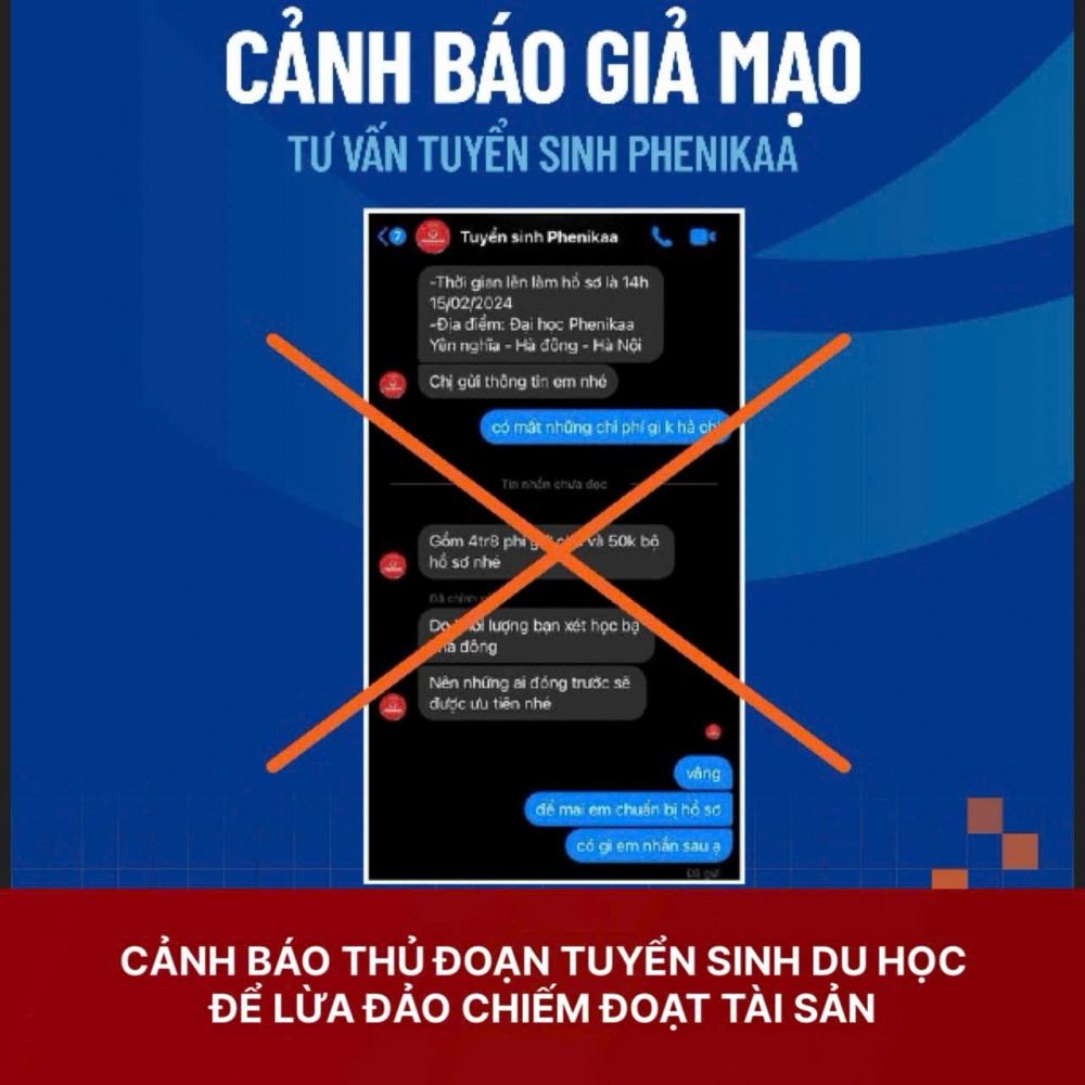Thông tin cảnh báo từ fanpage một trường đại học tại Việt Nam