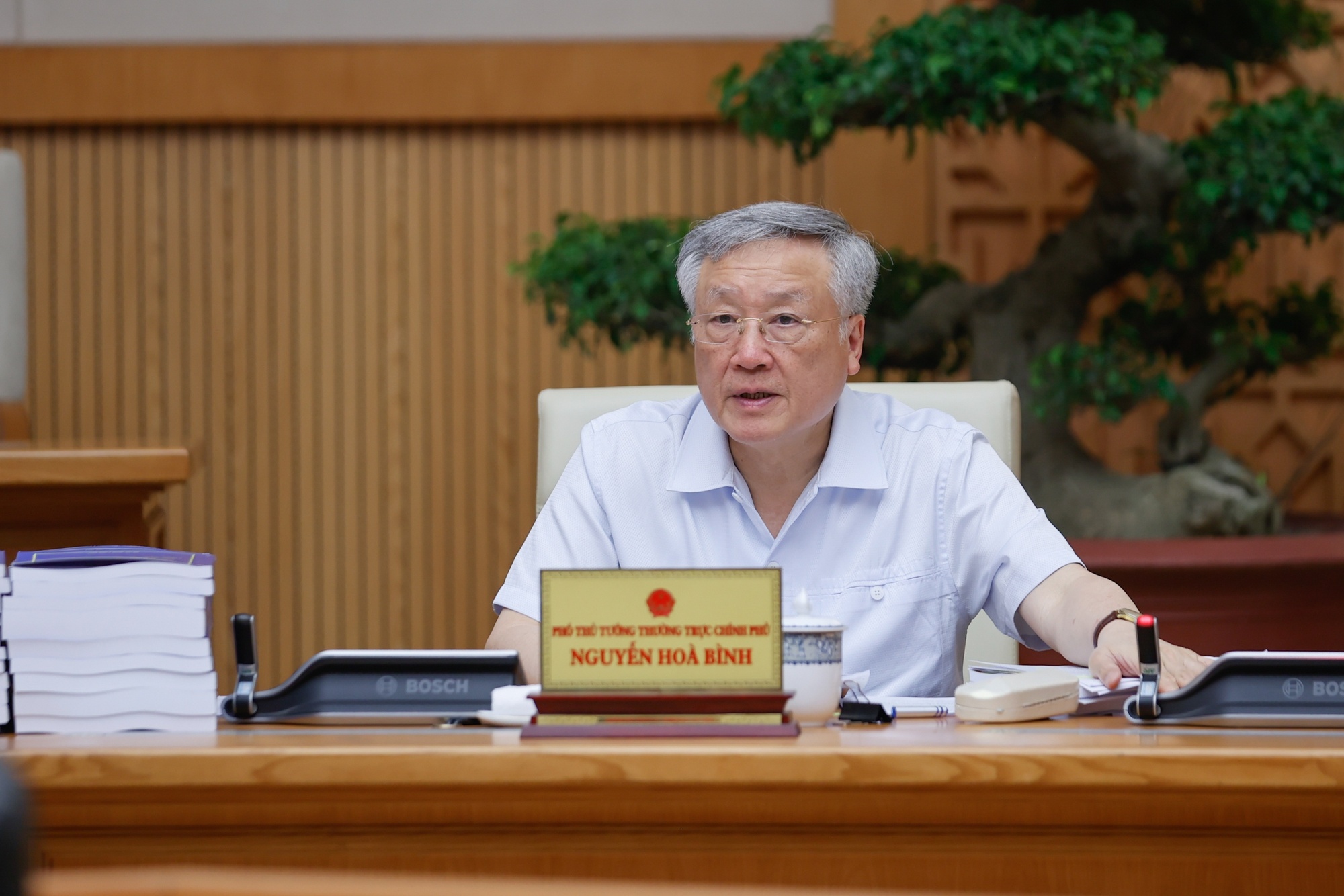 Phó Thủ tướng Thường trực Chính phủ Nguyễn Hòa Bình phát biểu - Ảnh: VGP/Nhật Bắc Phó Thủ tướng Thường trực Chính phủ Nguyễn Hòa Bình phát biểu - Ảnh: VGP/Nhật Bắc