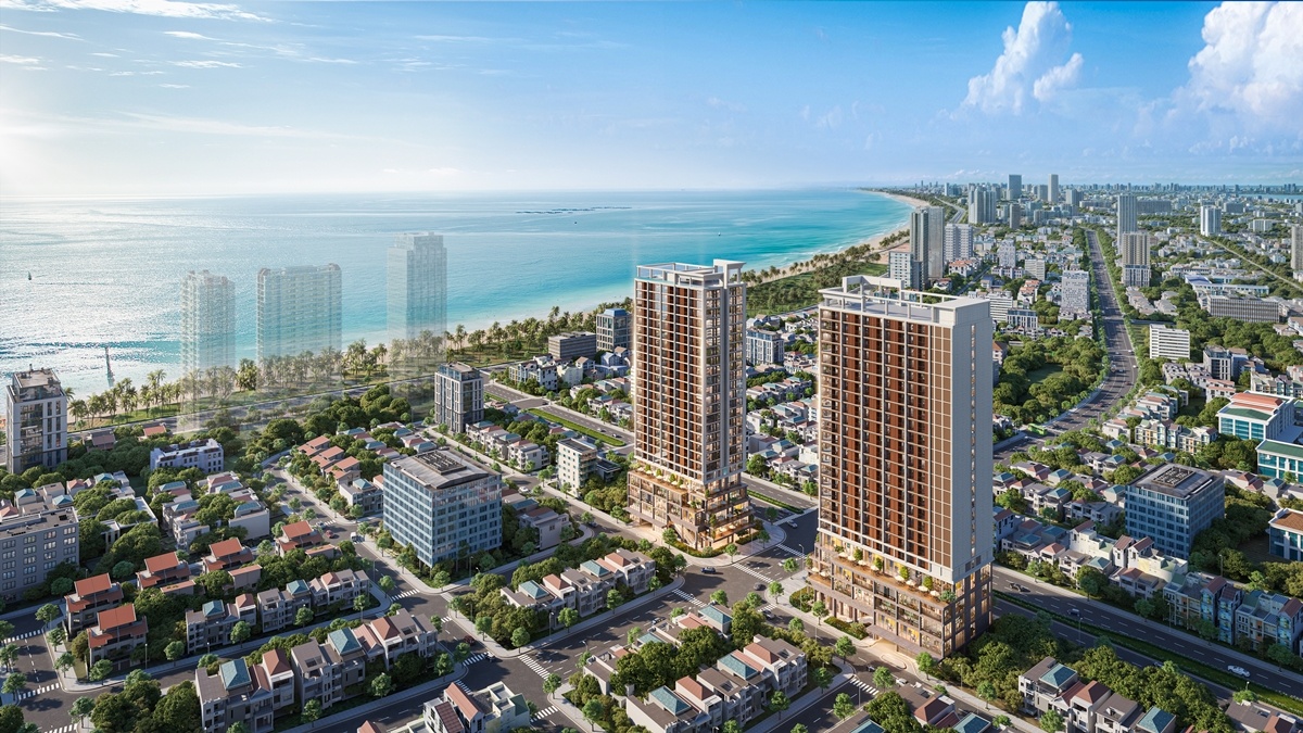 Phối cảnh minh họa tổ hợp Sun Costa Residence cận kề biển Mỹ Khê. Ảnh Sun Property Phối cảnh minh họa tổ hợp Sun Costa Residence cận kề biển Mỹ Khê. Ảnh Sun Property