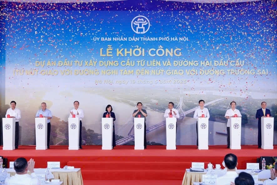 Hà Nội khởi công cầu Tứ Liên bắc qua sông Hồng