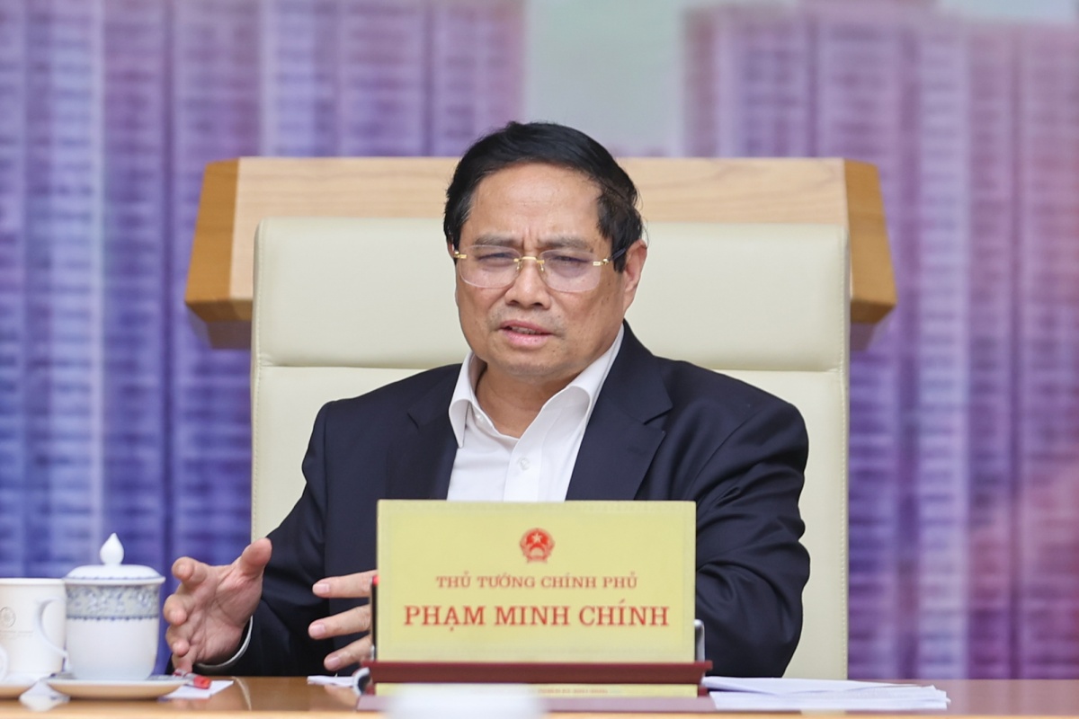 Thủ tướng chủ trì cuộc họp Thường trực Chính phủ về quản lý thị trường vàng - Ảnh: VGP/Nhật Bắc