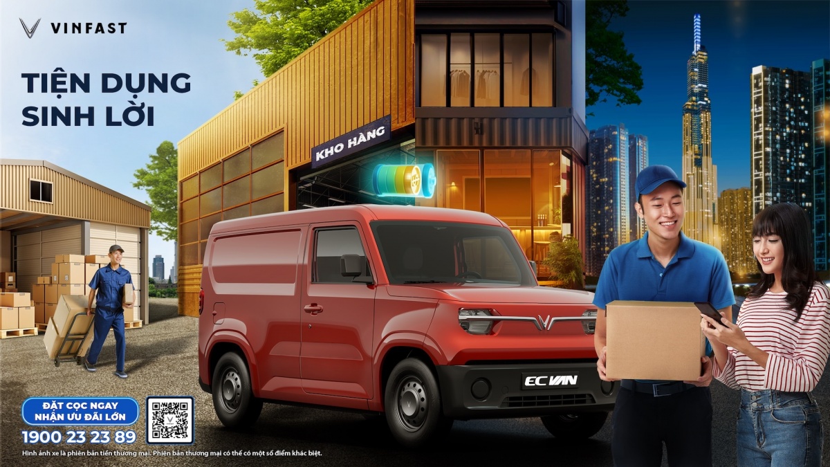 Nhận ngay 10 triệu đồng khi đặt cọc sớm xe điện chở hàng VinFast EC Van Nhận ngay 10 triệu đồng khi đặt cọc sớm xe điện chở hàng VinFast EC Van