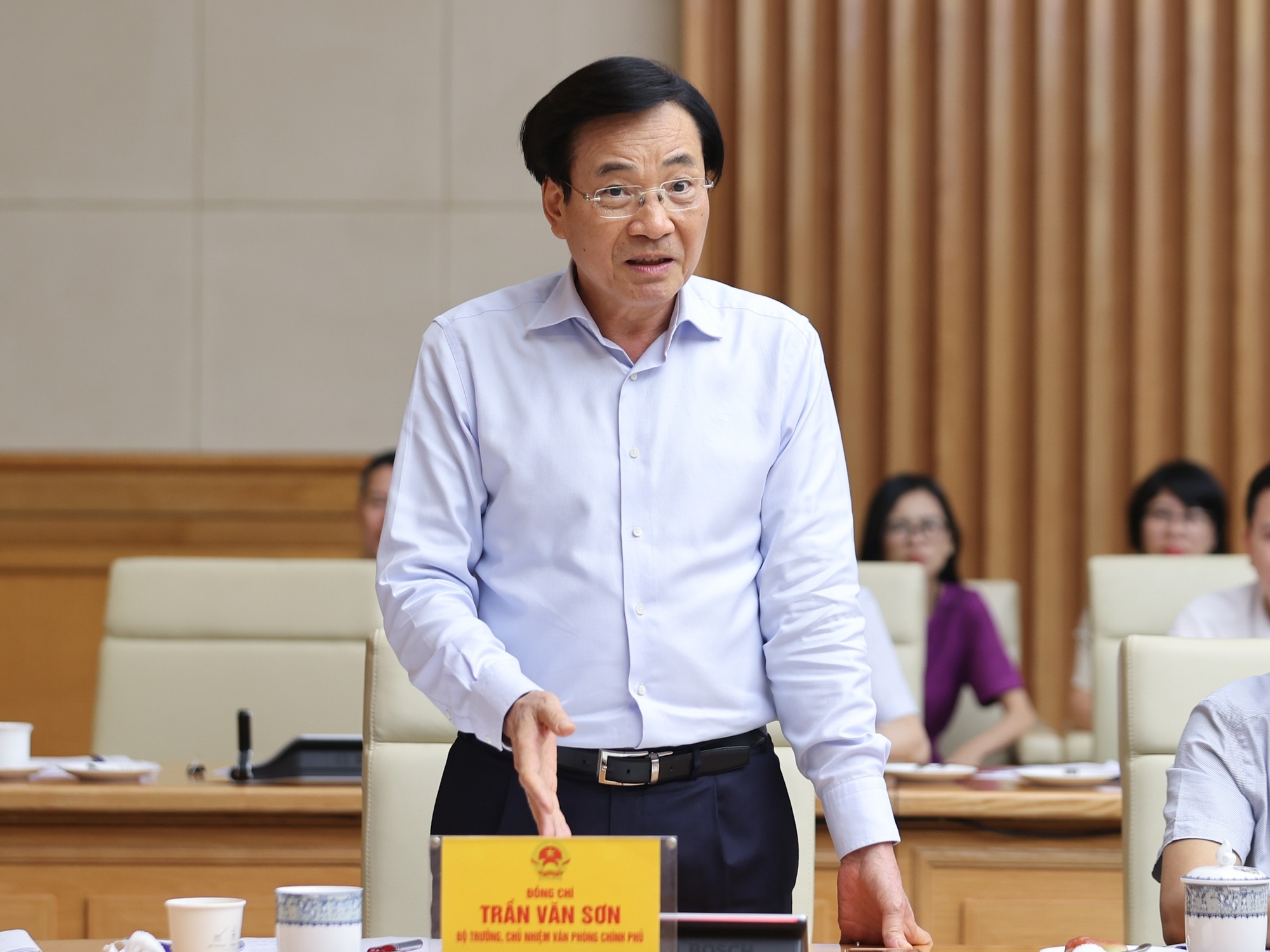 Bộ trưởng, Chủ nhiệm VPCP Trần Văn Sơn phát biểu tại Hội nghị - Ảnh: VGP/Nhật Bắc Bộ trưởng, Chủ nhiệm VPCP Trần Văn Sơn phát biểu tại Hội nghị - Ảnh: VGP/Nhật Bắc