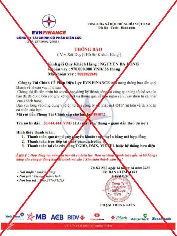 Cảnh báo thủ đoạn lừa đảo dưới vỏ bọc công ty tài chính