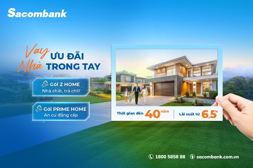 Mở rộng cánh cửa an cư cùng Sacombank: Lãi suất hấp dẫn, miễn trả gốc đến 5 năm Mở rộng cánh cửa an cư cùng Sacombank: Lãi suất hấp dẫn, miễn trả gốc đến 5 năm