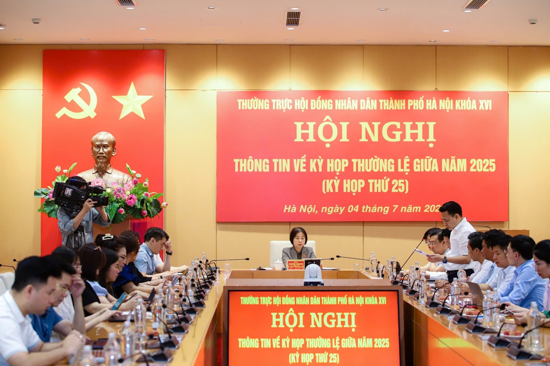 Quang cảnh Hội nghị thông tin báo chí trước Kỳ họp thứ 25. Quang cảnh Hội nghị thông tin báo chí trước Kỳ họp thứ 25.