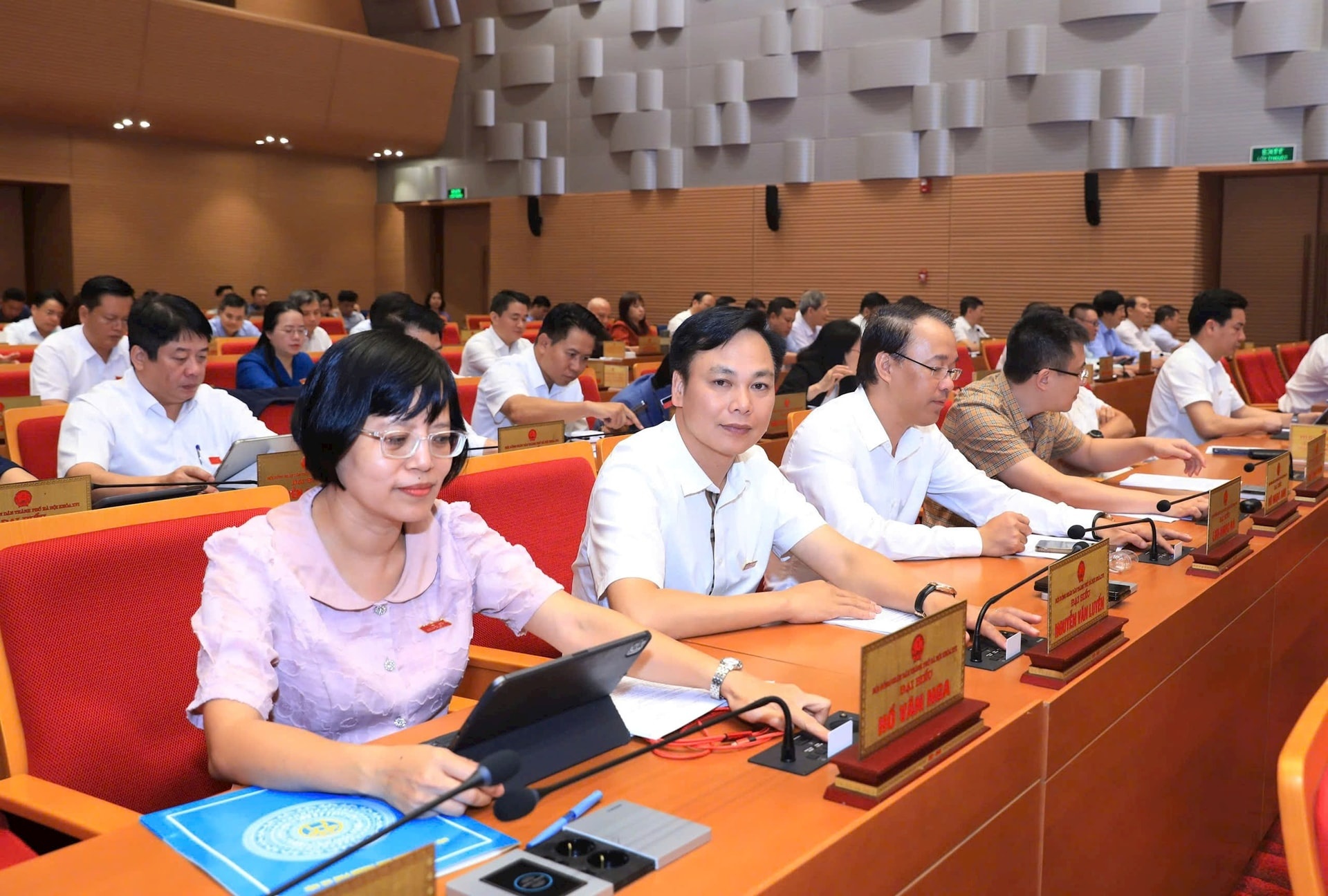 Đại biểu HĐND thành phố Hà Nội thông qua nghị quyết. Ảnh: Quang Thái Đại biểu HĐND thành phố Hà Nội thông qua nghị quyết. Ảnh: Quang Thái