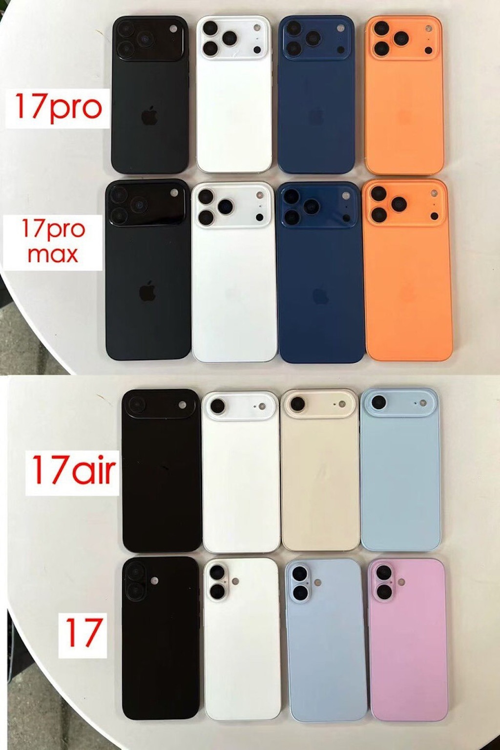 Lộ diện toàn bộ màu sắc của dòng iPhone 17 Lộ diện toàn bộ màu sắc của dòng iPhone 17