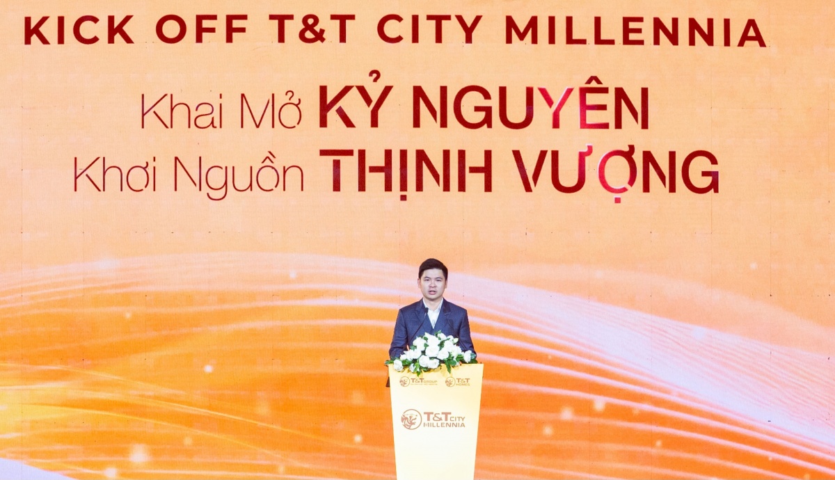 Ông Đỗ Vinh Quang, Phó Chủ tịch HĐQT Tập đoàn T&T Group, Chủ tịch HĐQT T&T Homes phát biểu tại sự kiện.