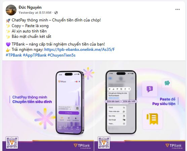 App TPBank nhận được nhiều phản hồi tích cực từ người dùng với những tính năng, trải nghiệm “đúng người – đúng lúc – đúng nhu cầu”