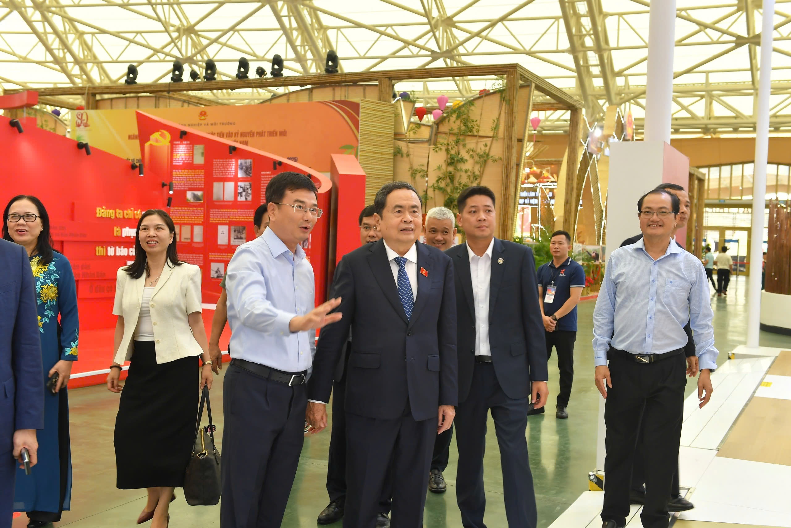 Không gian Triển lãm thành tựu ngành Ngân hàng sẵn sàng đón khách tham quan trước giờ G