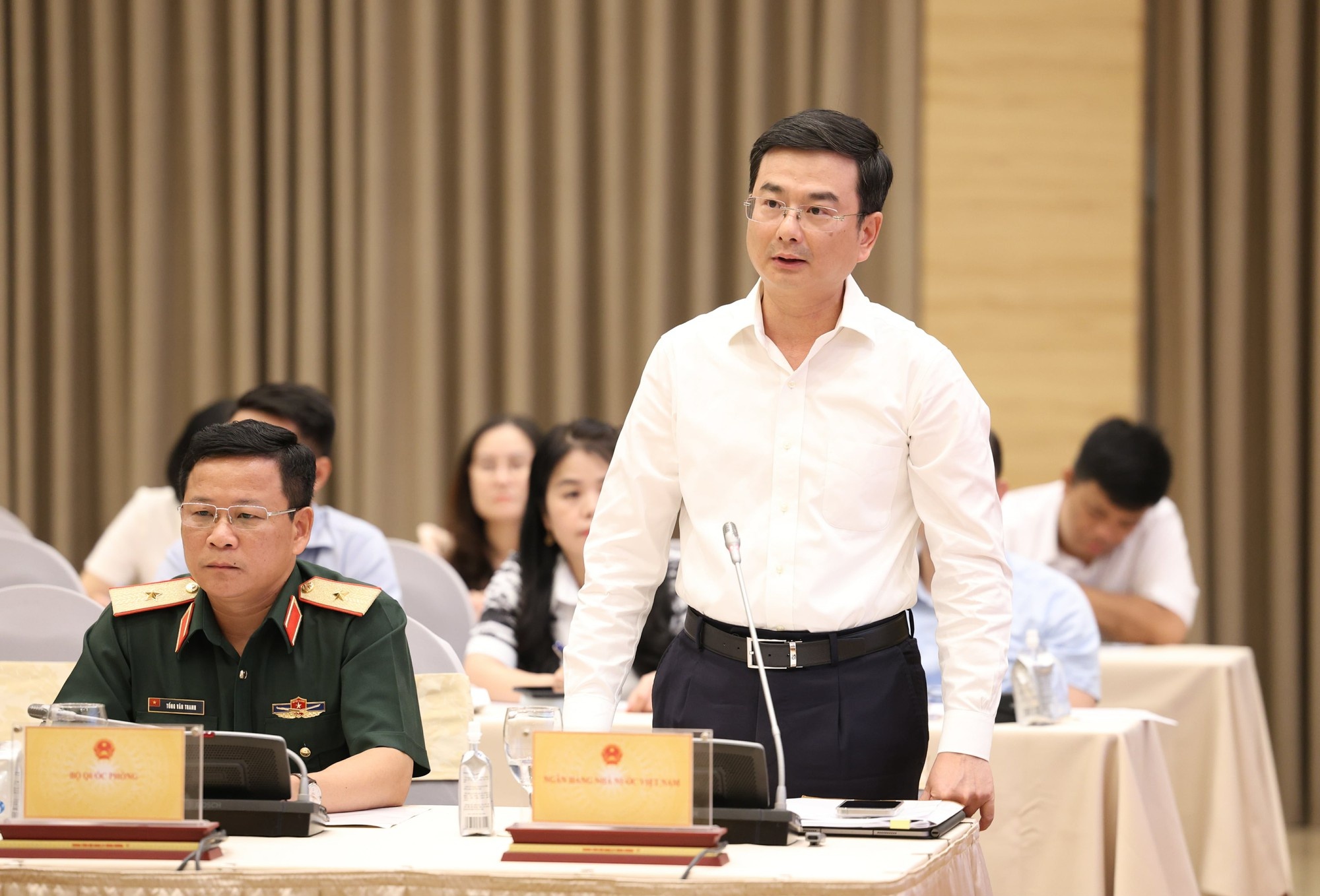 Phó Thống đốc NHNN Phạm Thanh Hà thông tin về định hướng chính sách tiền tệ tín dụng nhằm đạt được mục tiêu kiểm soát lạm phát, ổn định tế vĩ mô từ nay đến cuối năm - Ảnh: VGP Phó Thống đốc NHNN Phạm Thanh Hà thông tin về định hướng chính sách tiền tệ tín dụng nhằm đạt được mục tiêu kiểm soát lạm phát, ổn định tế vĩ mô từ nay đến cuối năm - Ảnh: VGP