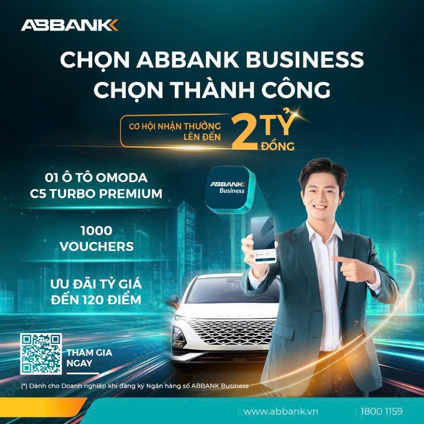Khi đăng ký và giao dịch trên ứng dụng ABBANK BUSINESS, khách hàng doanh nghiệp dễ dàng nhận ưu đãi trực tiếp lên đến 1 triệu đồng