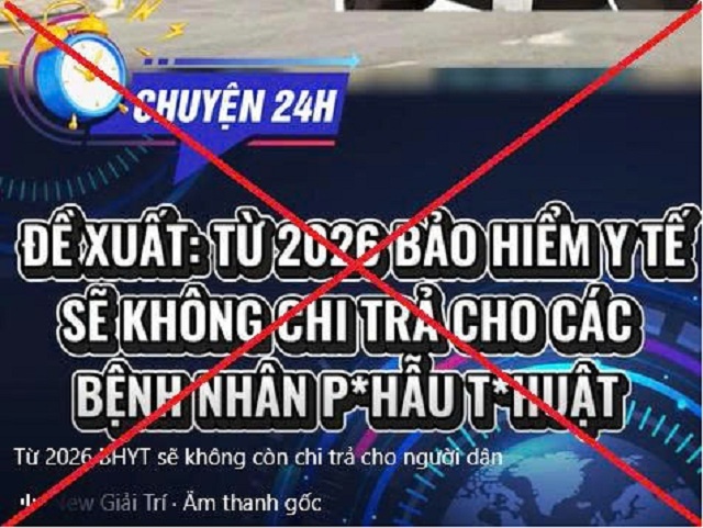 Thông tin giả mạo về BHYT được đăng tải trên Facebook là sai sự thật. Thông tin giả mạo về BHYT được đăng tải trên Facebook là sai sự thật.