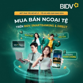 Giao dịch ngoại tệ ngay trên BIDV SmartBanking