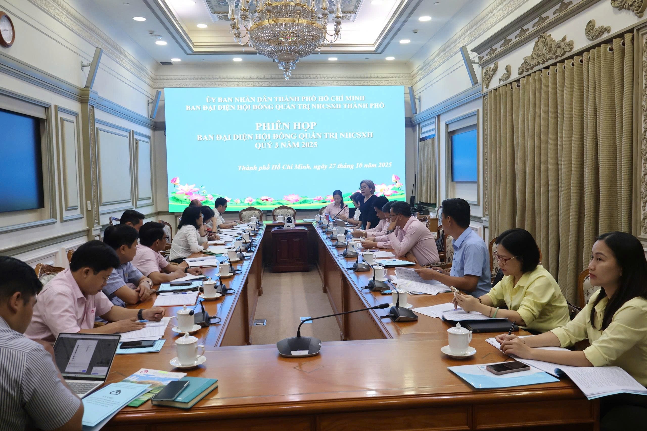 Toàn cảnh hội nghị Ban đại diện HĐQT NHCSXH TP. Hồ Chí Minh 