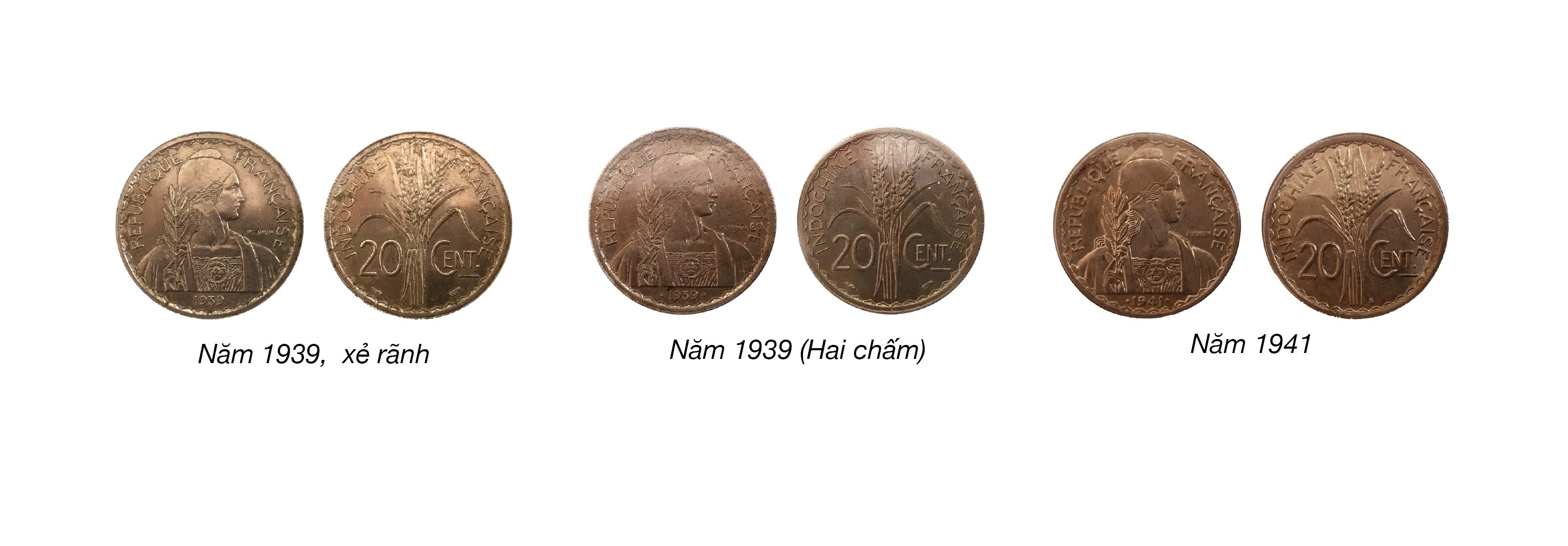 Tiền Đông Dương - Indochine (1885 - 1945): Tiền niken và hợp kim niken - đồng