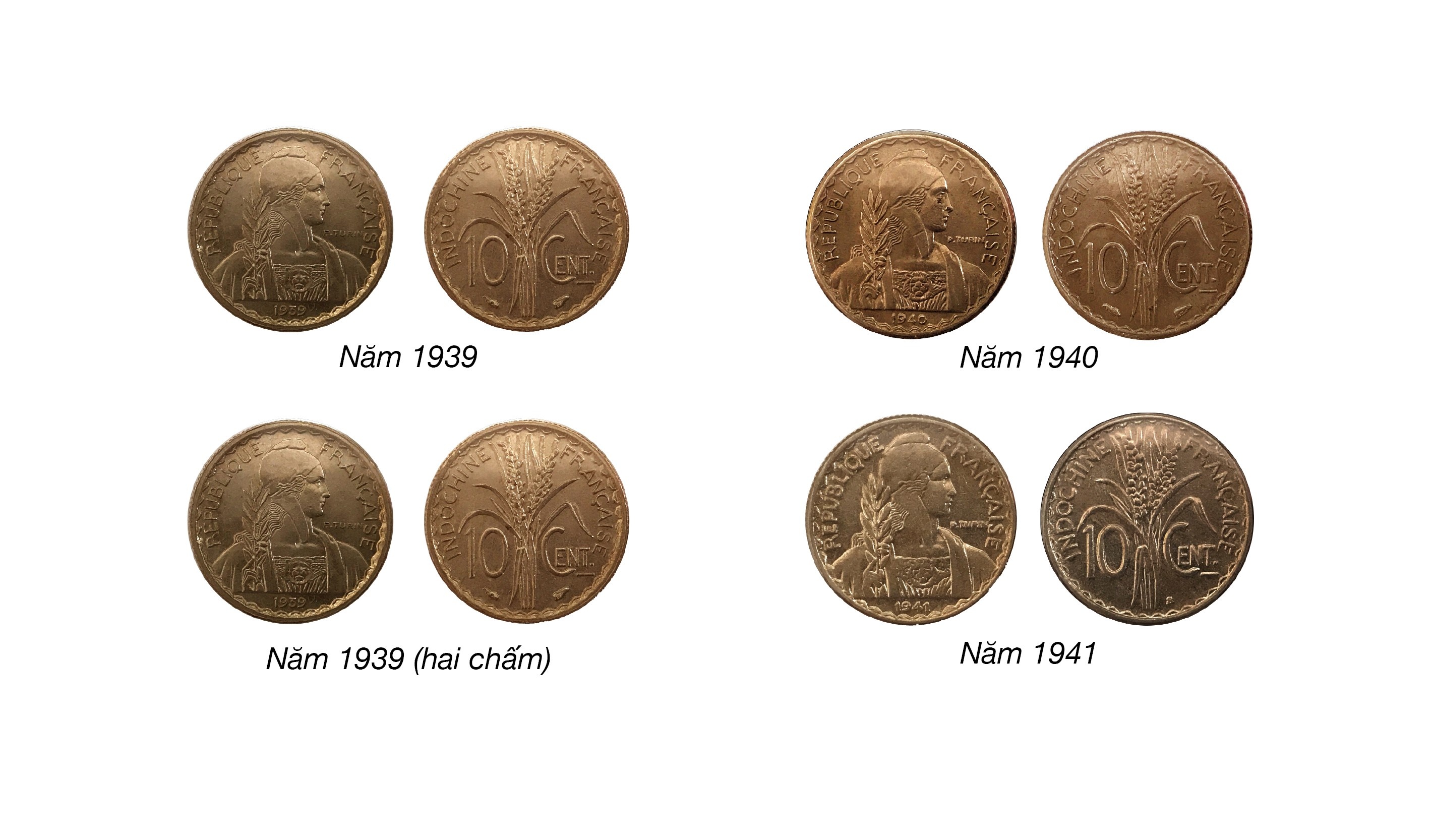 Tiền Đông Dương - Indochine (1885 - 1945): Tiền niken và hợp kim niken - đồng