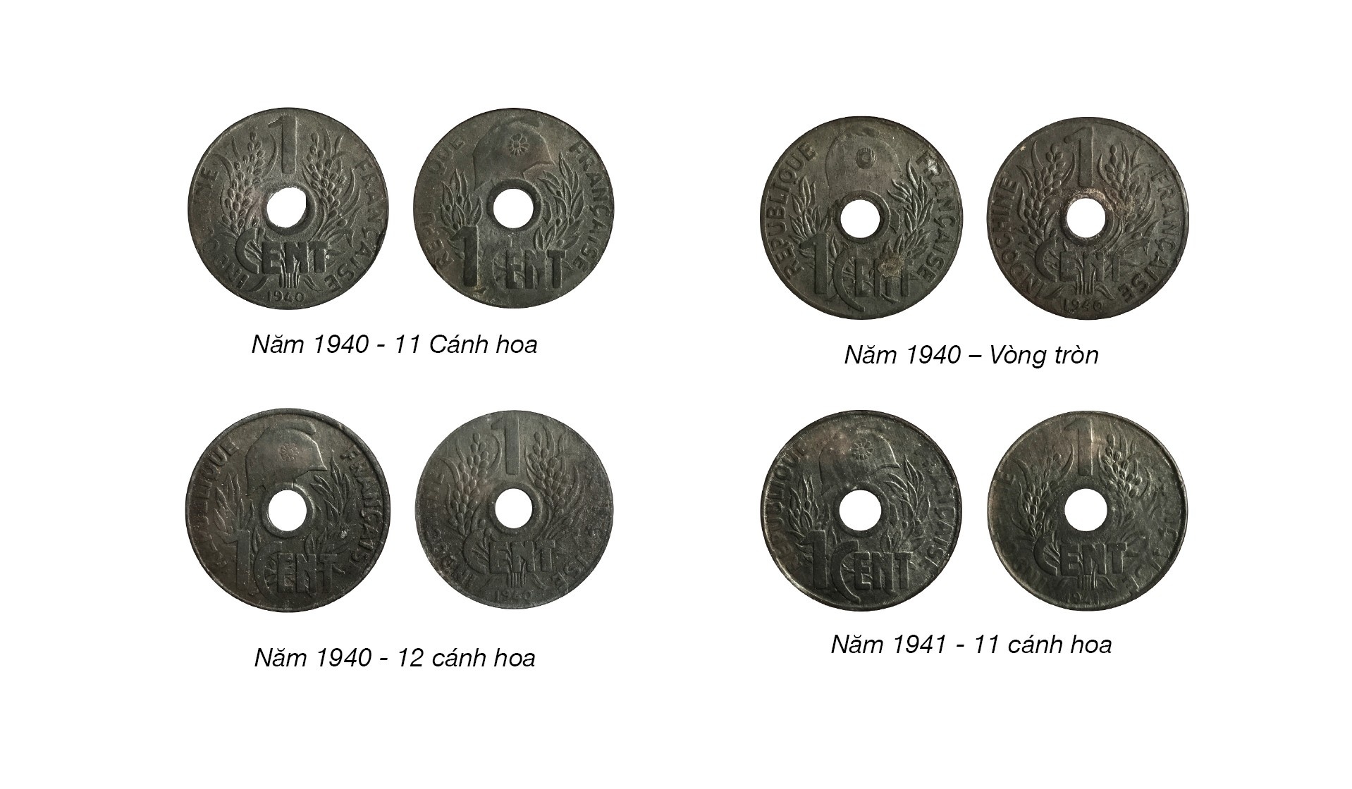 Tiền Đông Dương - Indochine (1885 - 1945): Tiền bằng kẽm Tiền Đông Dương - Indochine (1885 - 1945): Tiền bằng kẽm
