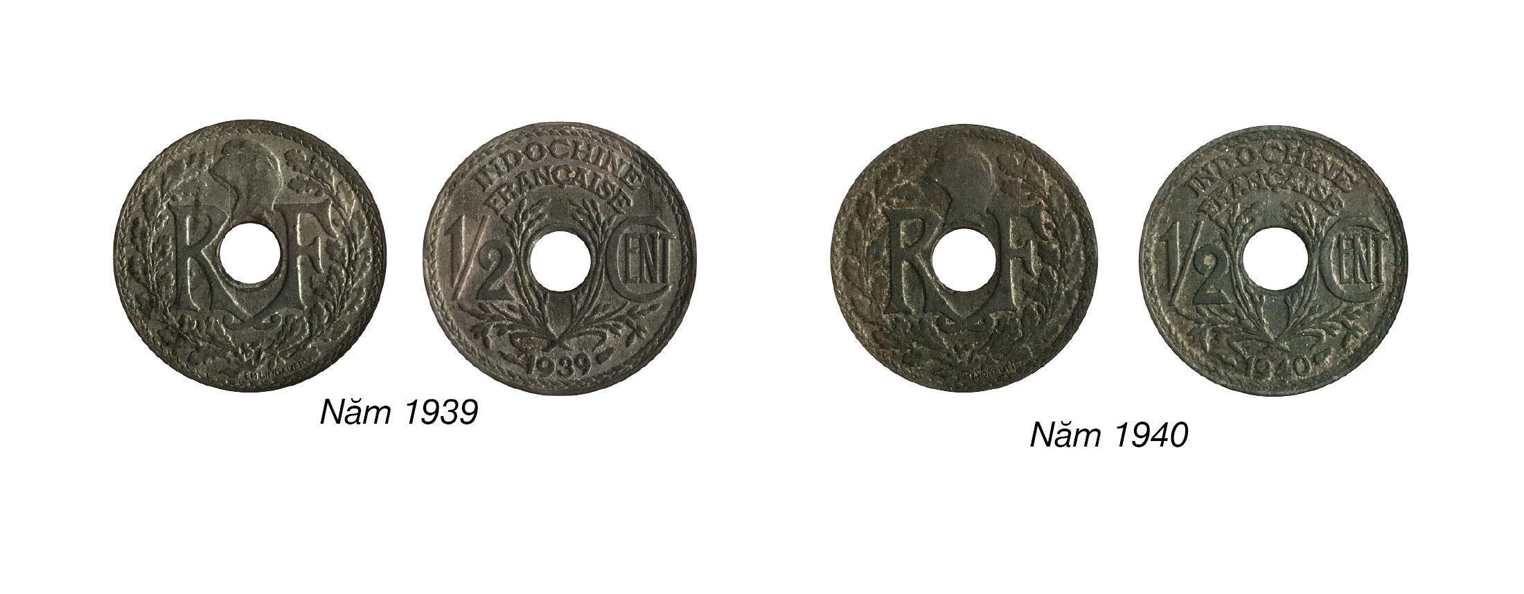 Tiền Đông Dương - Indochine (1885 - 1945): Tiền bằng kẽm Tiền Đông Dương - Indochine (1885 - 1945): Tiền bằng kẽm