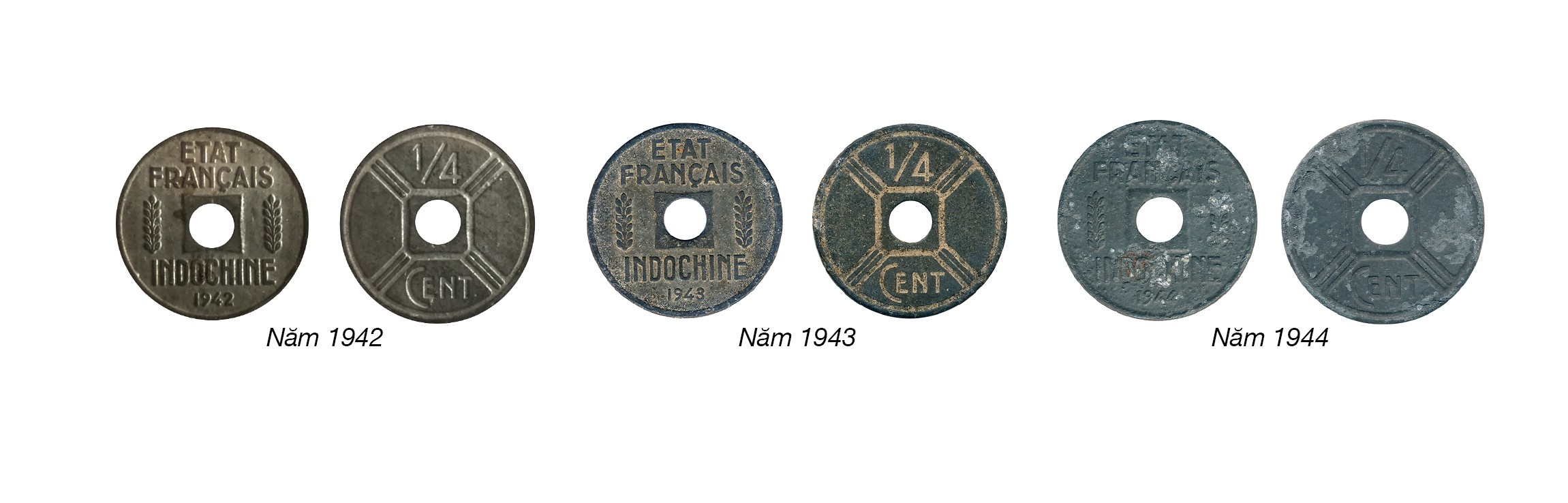 Tiền Đông Dương - Indochine (1885 - 1945): Tiền bằng kẽm Tiền Đông Dương - Indochine (1885 - 1945): Tiền bằng kẽm