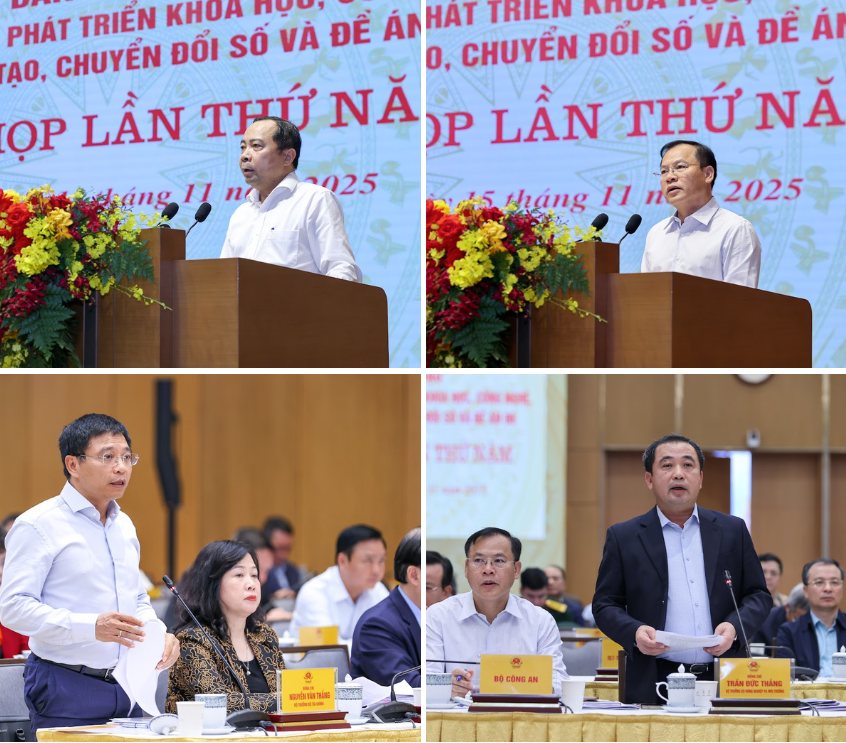 Các đại biểu báo cáo tại phiên họp - Ảnh: VGP/Nhật Bắc