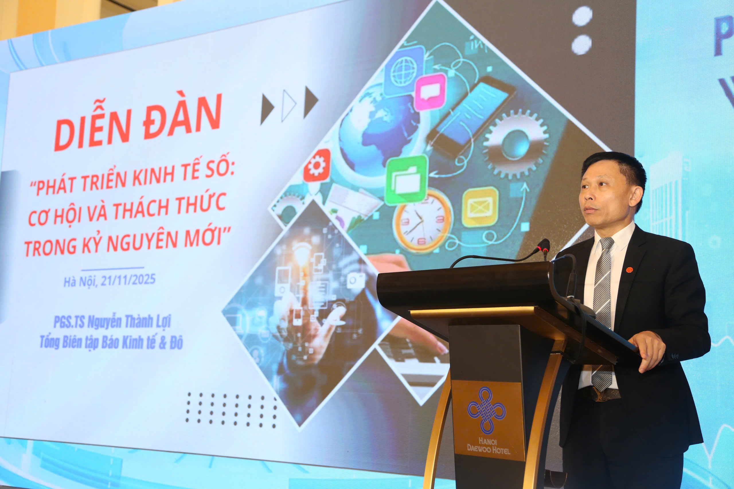 PGS.TS Nguyễn Thành Lợi – Tổng Biên tập Báo Kinh tế & Đô thị phát biểu PGS.TS Nguyễn Thành Lợi – Tổng Biên tập Báo Kinh tế & Đô thị phát biểu