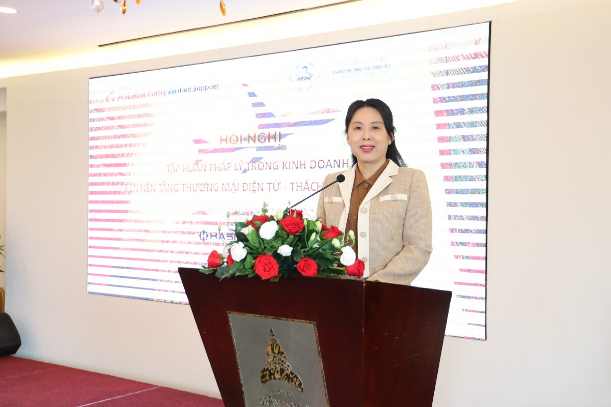 Bà Hồ Thị Quyên - Phó Giám đốc ITPC nhấn mạnh vai trò của thương mại điện tử