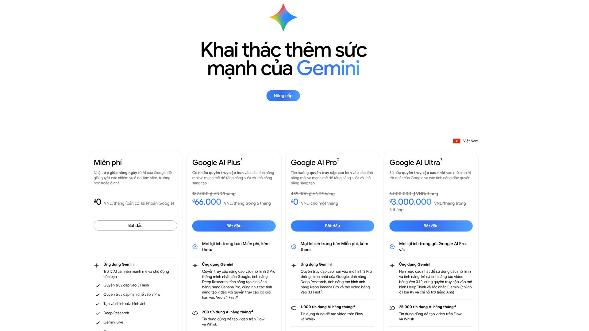 Google giảm tới 50% phí thuê bao Gemini AI cho người dùng Việt Google giảm tới 50% phí thuê bao Gemini AI cho người dùng Việt