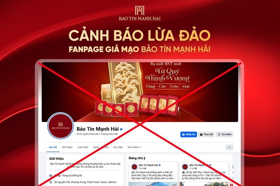 Mạo danh thương hiệu vàng lớn, fanpage giả “giăng bẫy” người tiêu dùng Mạo danh thương hiệu vàng lớn, fanpage giả “giăng bẫy” người tiêu dùng
