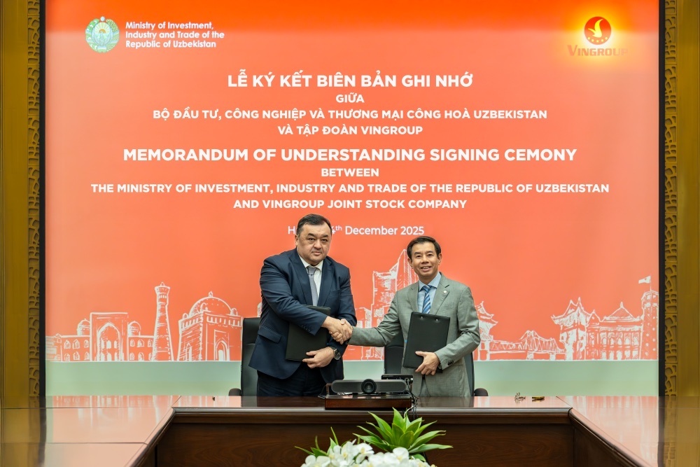 Vingroup công bố hợp tác chiến lược với Chính phủ Uzbekistan, mở ra cơ hội đầu tư quy mô lớn tại Trung Á
