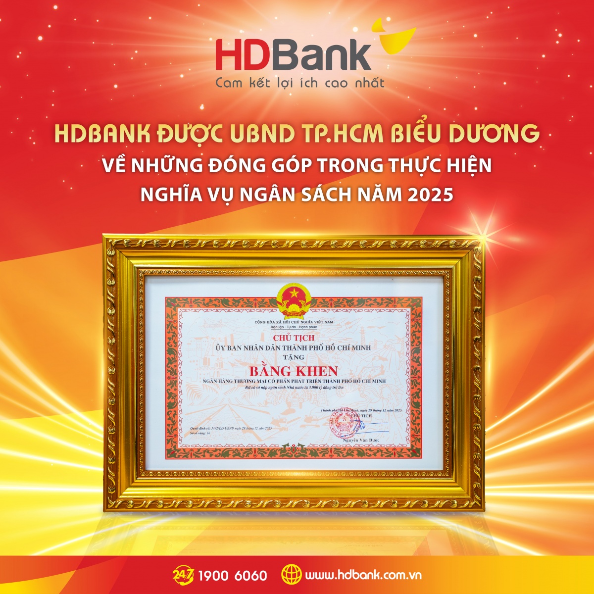 HDBank tiếp tục đóng góp tích cực vào thu ngân sách năm 2025 HDBank tiếp tục đóng góp tích cực vào thu ngân sách năm 2025