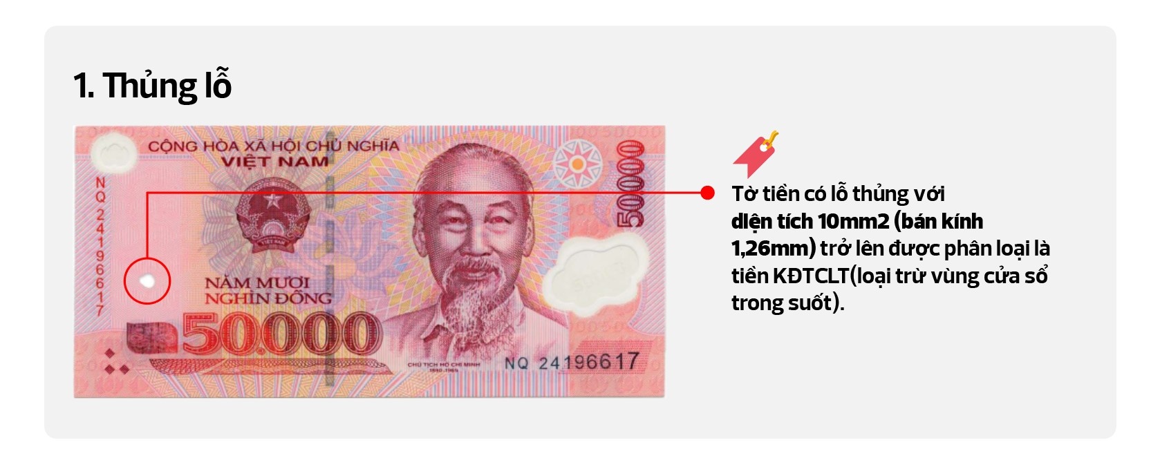 Mẫu tiêu biểu tiền không đủ tiêu chuẩn lưu thông (polymer) ứng dụng trên máy kiểm đếm, phân loại tiền: Kỳ I Mẫu tiêu biểu tiền không đủ tiêu chuẩn lưu thông (polymer) ứng dụng trên máy kiểm đếm, phân loại tiền: Kỳ I