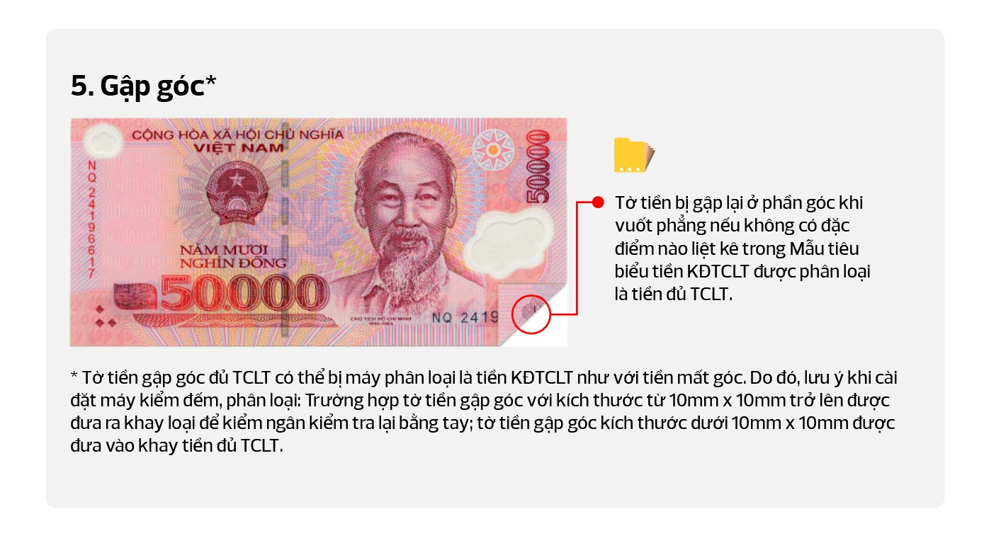 Mẫu tiêu biểu tiền không đủ tiêu chuẩn lưu thông (polymer) ứng dụng trên máy kiểm đếm, phân loại tiền: Kỳ I Mẫu tiêu biểu tiền không đủ tiêu chuẩn lưu thông (polymer) ứng dụng trên máy kiểm đếm, phân loại tiền: Kỳ I